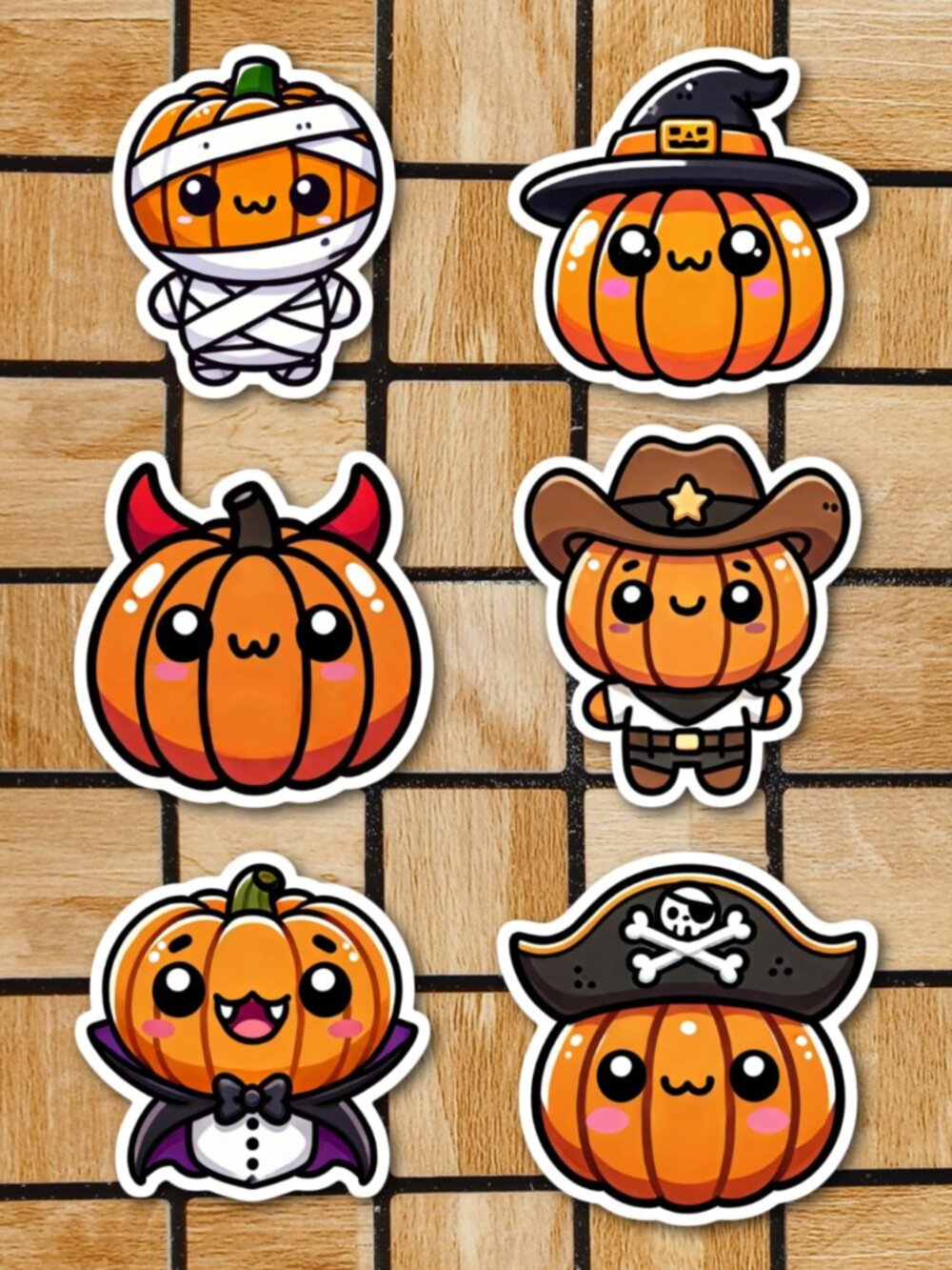 Cute Halloween Pumpkin Sticker Pack of 12 Vinyl Stickers Jack O Lantern Stickers